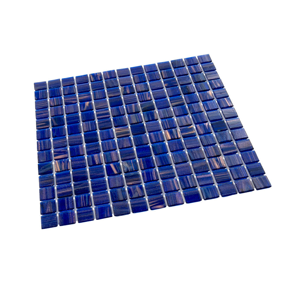 Royal Blue Gold 12x12 Glossy Uniform Square Glass Mosaic Tile (20 pack, 20 sq ft/case)