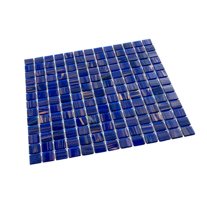 Royal Blue Gold 12x12 Glossy Uniform Square Glass Mosaic Tile (20 pack, 20 sq ft/case)