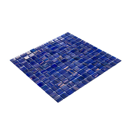 Royal Blue Gold 12x12 Glossy Uniform Square Glass Mosaic Tile (20 pack, 20 sq ft/case)