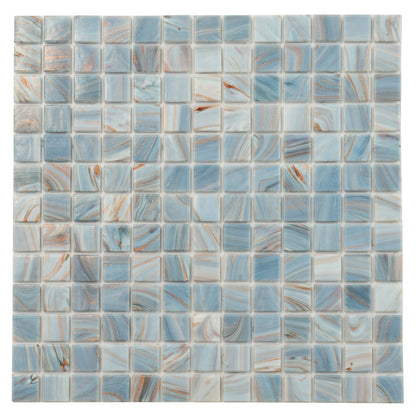 Manatee Blue 12x12 Glossy Uniform Square Glass Mosaic Tile (20 pack, 20 sq ft/case)
