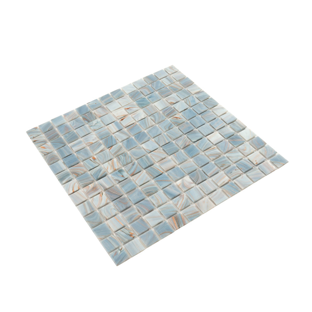 Manatee Blue 12x12 Glossy Uniform Square Glass Mosaic Tile (20 pack, 20 sq ft/case)