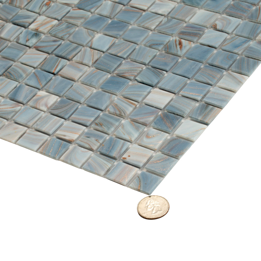 Manatee Blue 12x12 Glossy Uniform Square Glass Mosaic Tile (20 pack, 20 sq ft/case)
