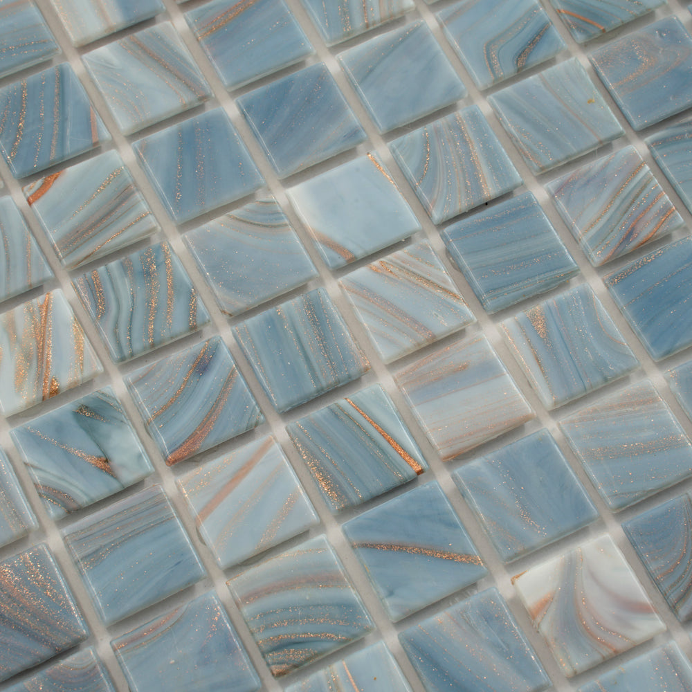 Manatee Blue 12x12 Glossy Uniform Square Glass Mosaic Tile (20 pack, 20 sq ft/case)