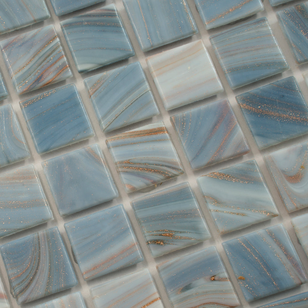 Manatee Blue 12x12 Glossy Uniform Square Glass Mosaic Tile (20 pack, 20 sq ft/case)