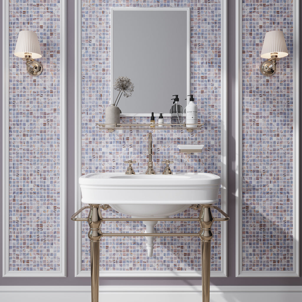 Manatee Blue 12x12 Glossy Uniform Square Glass Mosaic Tile (20 pack, 20 sq ft/case)