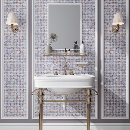 Manatee Blue 12x12 Glossy Uniform Square Glass Mosaic Tile (20 pack, 20 sq ft/case)
