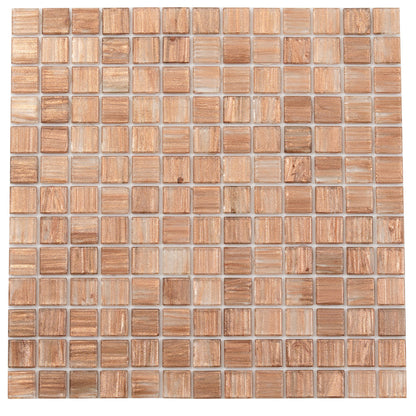 Copper Brown 12x12 Glossy Uniform Square Glass Mosaic Tile (20 pack, 20 sq ft/case)