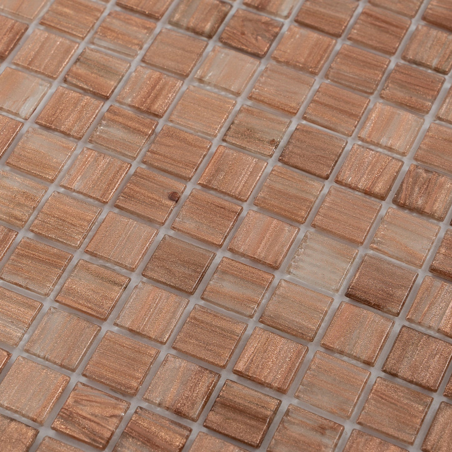 Copper Brown 12x12 Glossy Uniform Square Glass Mosaic Tile (20 pack, 20 sq ft/case)