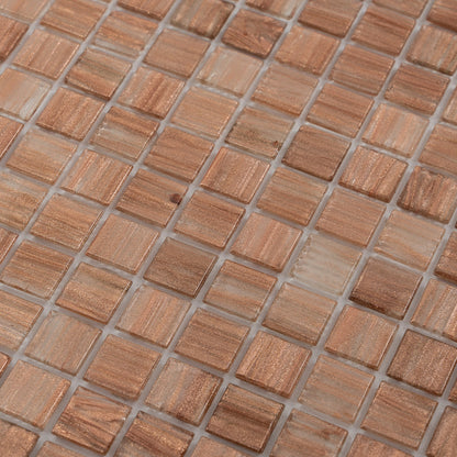 Copper Brown 12x12 Glossy Uniform Square Glass Mosaic Tile (20 pack, 20 sq ft/case) - Sample