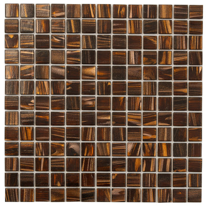 Brown Gold 12x12 Glossy Uniform Square Glass Mosaic Tile (20 pack, 20 sq ft/case)