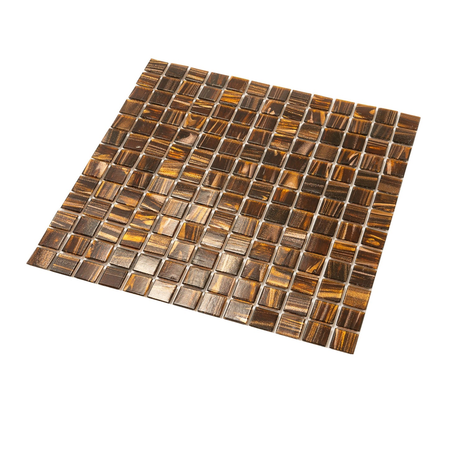 Brown Gold 12x12 Glossy Uniform Square Glass Mosaic Tile (20 pack, 20 sq ft/case)