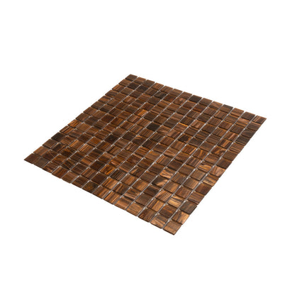 Bronze 12x12 Glossy Uniform Square Glass Mosaic Tile (20 pack, 20 sq ft/case) - Sample