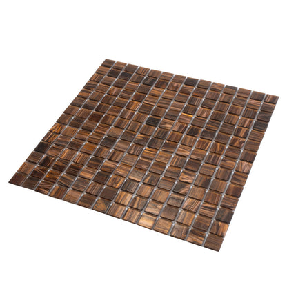Bronze 12x12 Glossy Uniform Square Glass Mosaic Tile (20 pack, 20 sq ft/case) - Sample