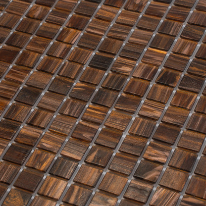 Bronze 12x12 Glossy Uniform Square Glass Mosaic Tile (20 pack, 20 sq ft/case) - Sample