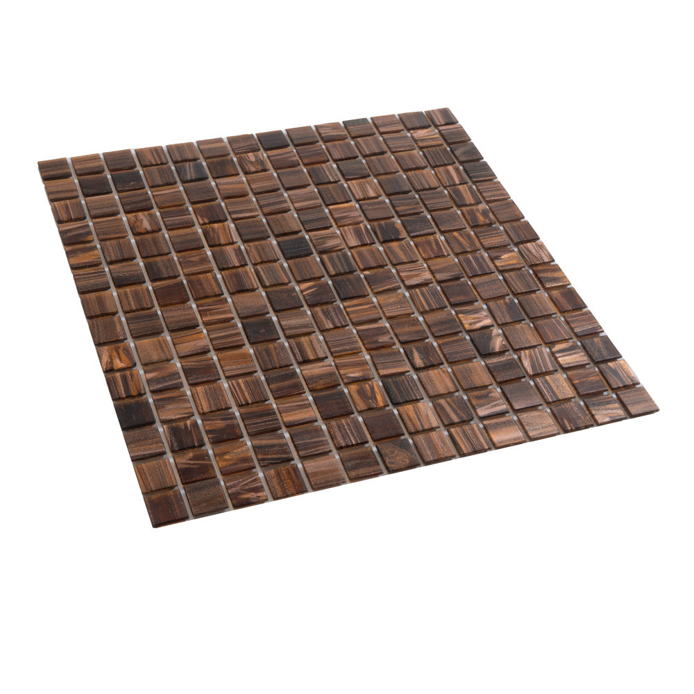 Bronze 12x12 Glossy Uniform Square Glass Mosaic Tile (20 pack, 20 sq ft/case) - Sample