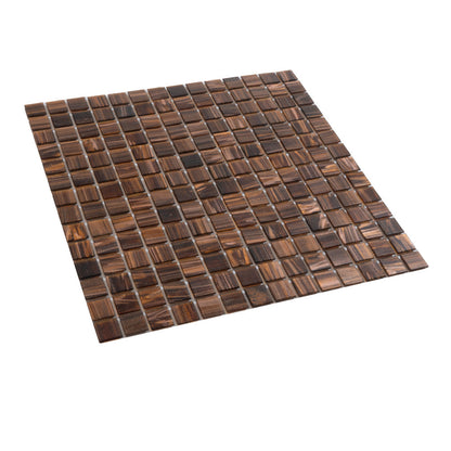 Bronze 12x12 Glossy Uniform Square Glass Mosaic Tile (20 pack, 20 sq ft/case) - Sample