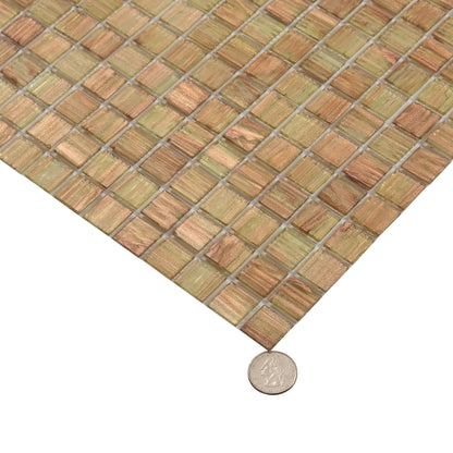 Tortilla Brown 12x12 Glossy Uniform Square Glass Mosaic Tile (20 pack, 20 sq ft/case)