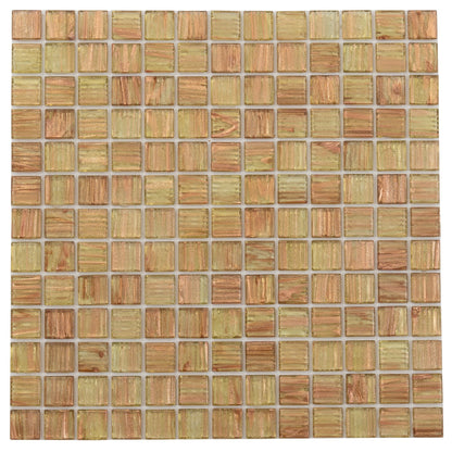 Tortilla Brown 12x12 Glossy Uniform Square Glass Mosaic Tile (20 pack, 20 sq ft/case)