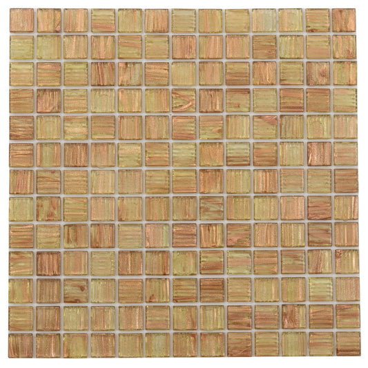 Tortilla Brown 12x12 Glossy Uniform Square Glass Mosaic Tile (20 pack, 20 sq ft/case)