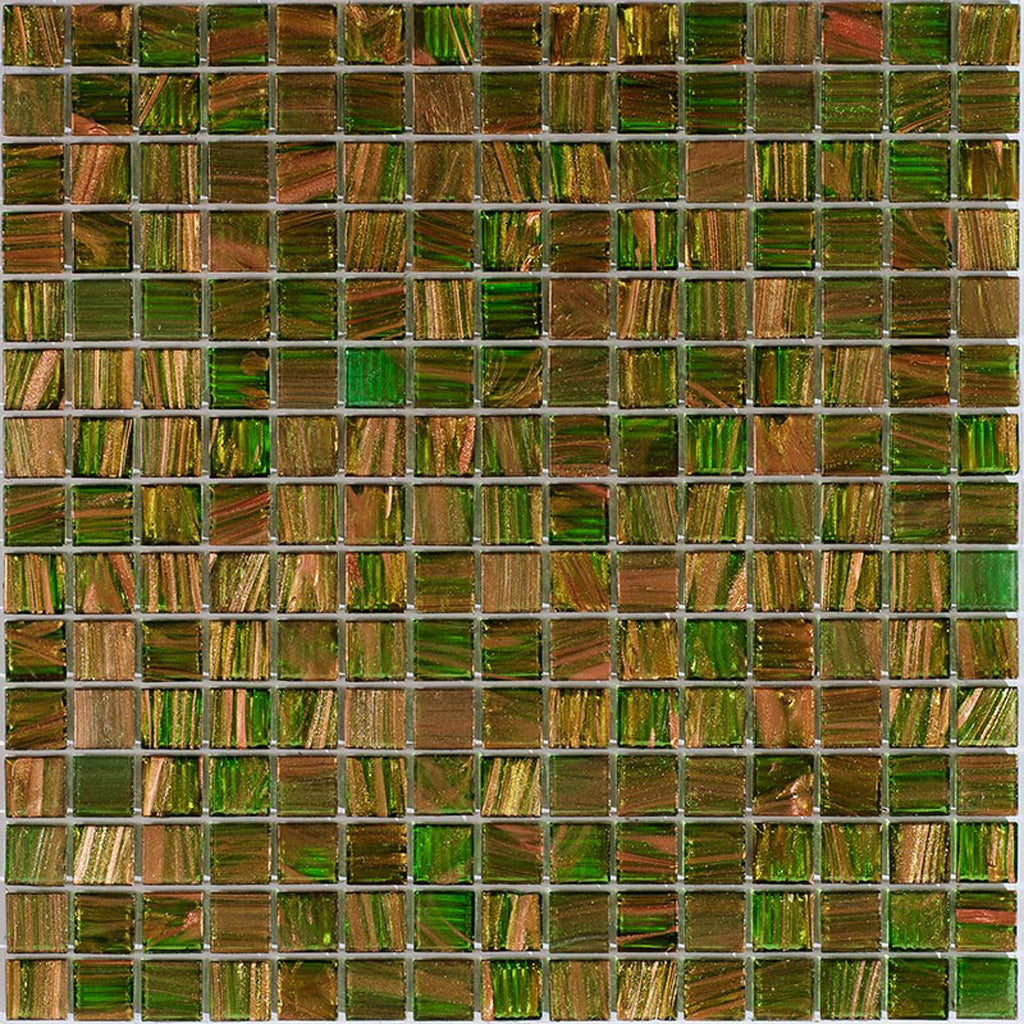 Green Gold 12x12 Glossy Uniform Square Glass Mosaic Tile (20 pack, 20 sq ft/case)