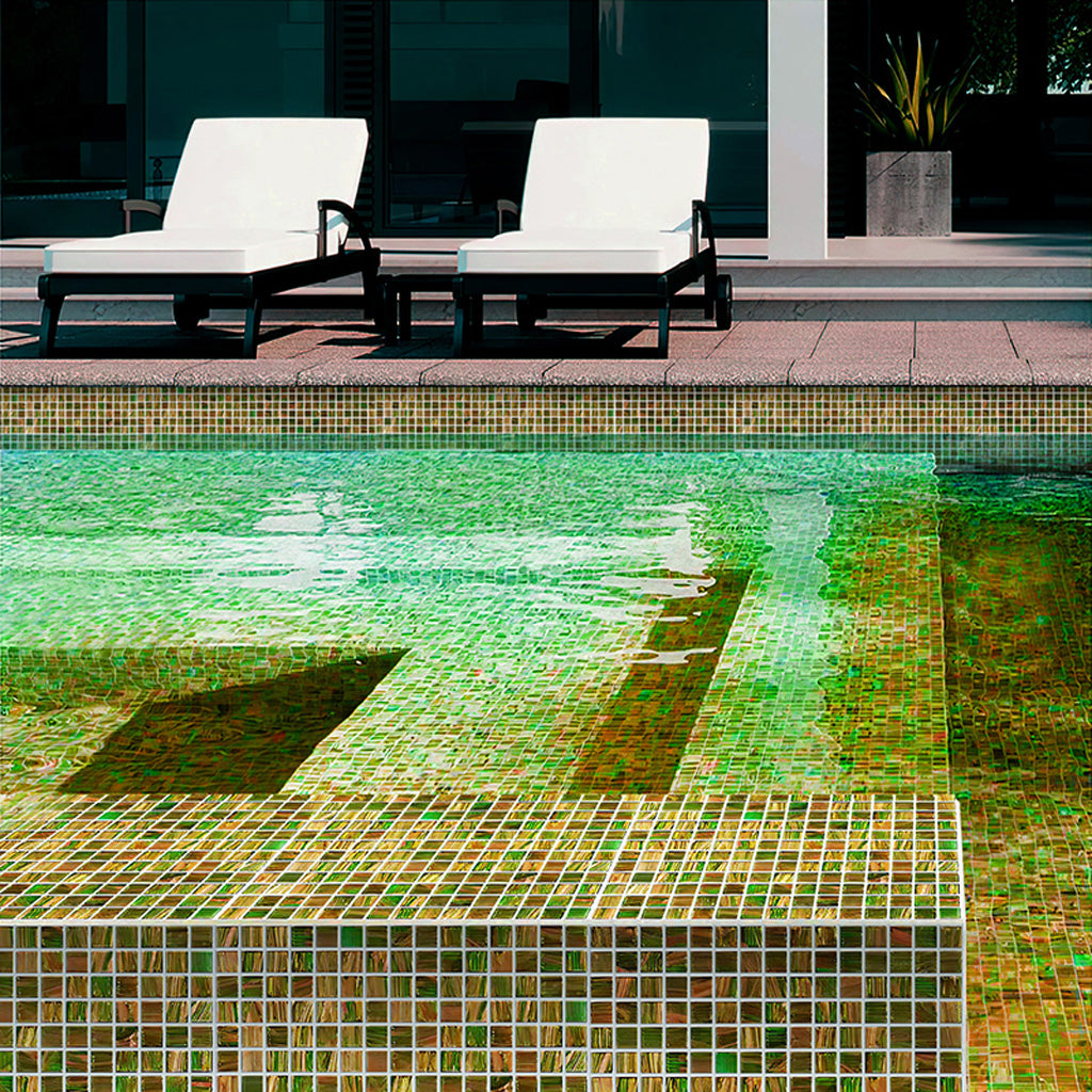 Green Gold 12x12 Glossy Uniform Square Glass Mosaic Tile (20 pack, 20 sq ft/case)