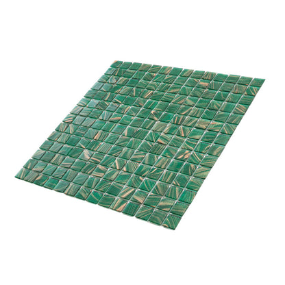 Lincoln Green Gold 12x12 Glossy Uniform Square Glass Mosaic Tile (20 pack, 20 sq ft/case) - Sample
