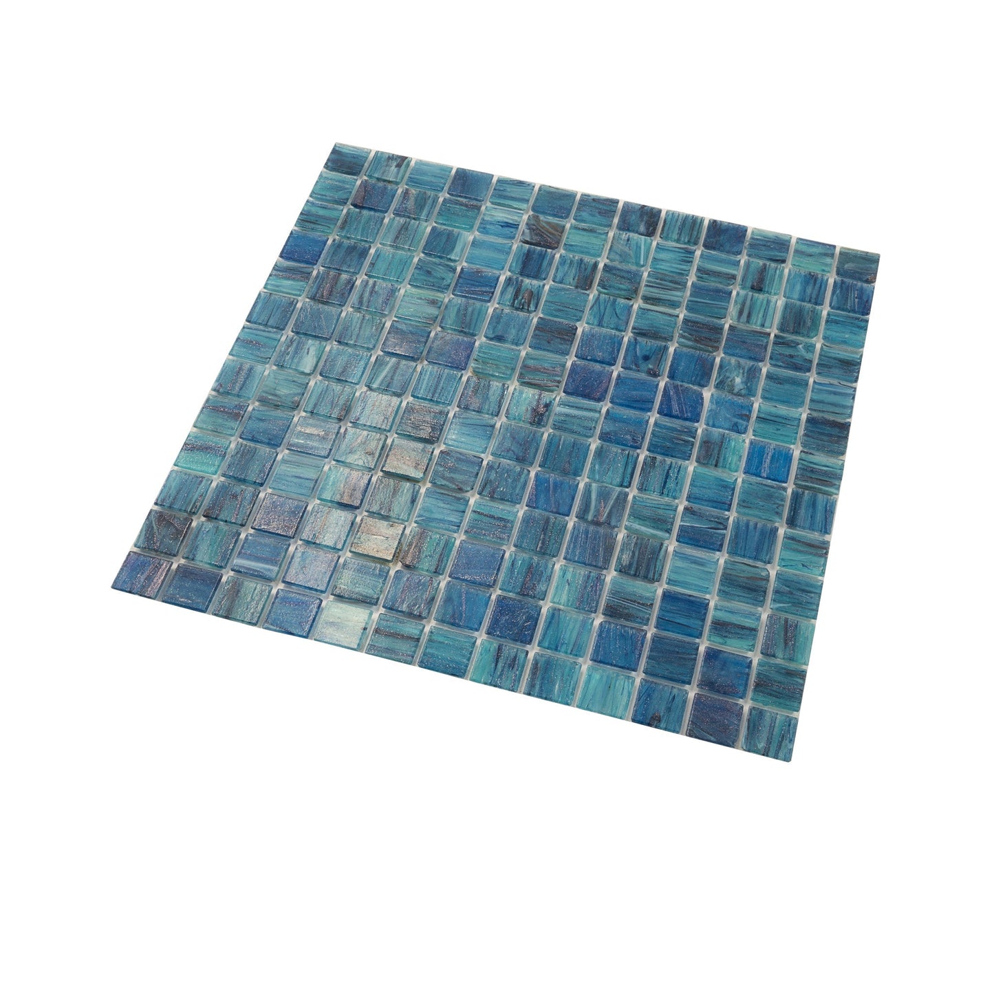 Sea Blue 12x12 Uniform Square Glossy Glass Mosaic Tile (20 pack, 20 sq ft/case)
