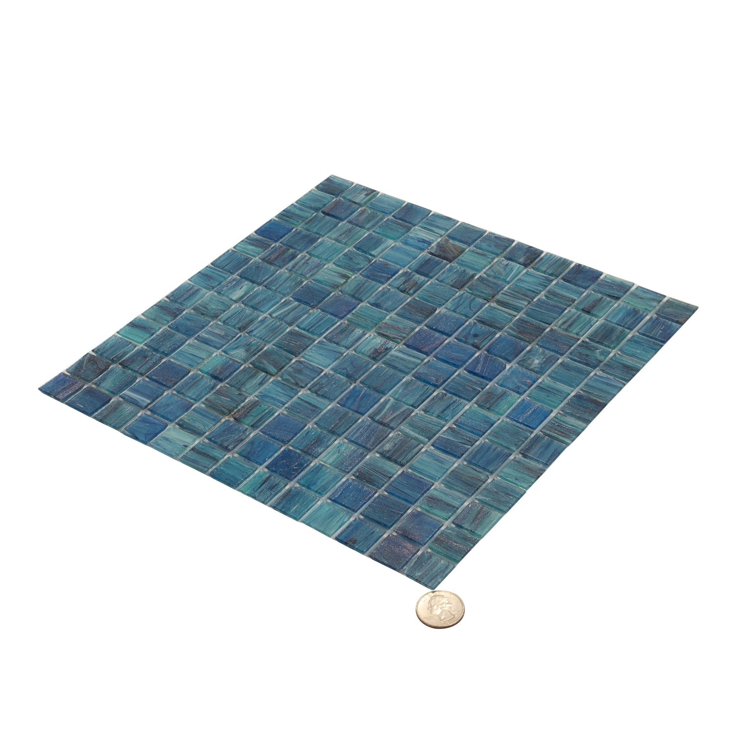 Sea Blue 12x12 Uniform Square Glossy Glass Mosaic Tile (20 pack, 20 sq ft/case) - Sample