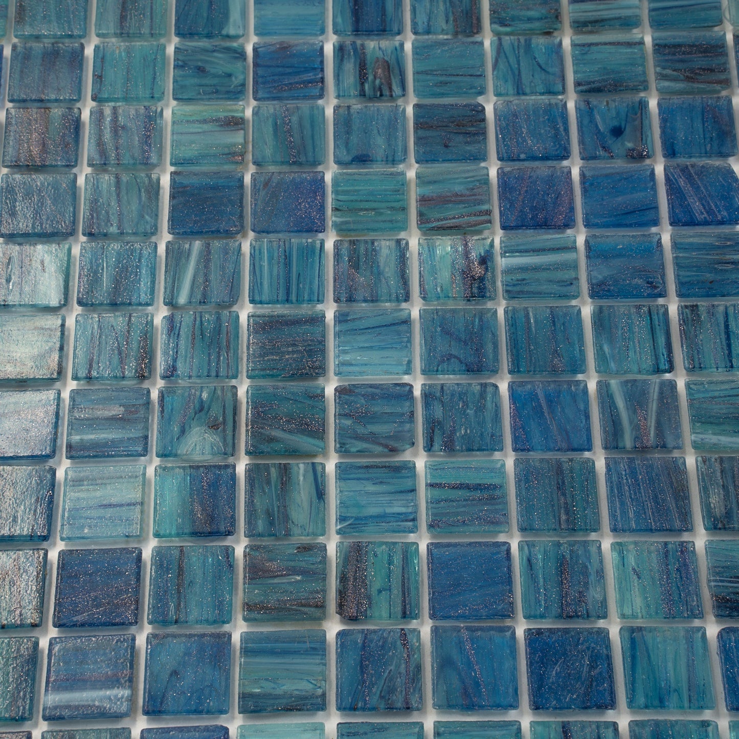 Sea Blue 12x12 Uniform Square Glossy Glass Mosaic Tile (20 pack, 20 sq ft/case) - Sample