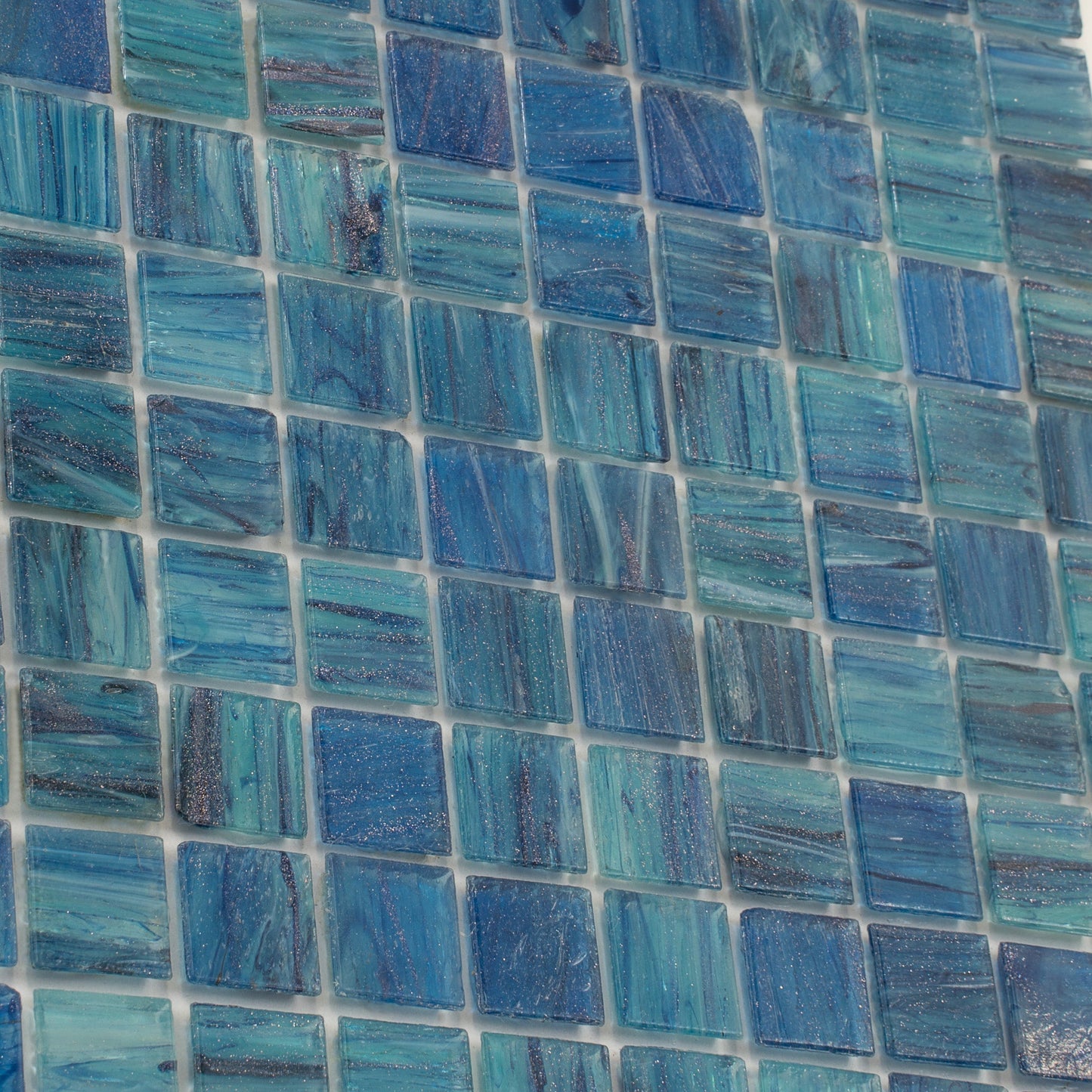 Sea Blue 12x12 Uniform Square Glossy Glass Mosaic Tile (20 pack, 20 sq ft/case) - Sample