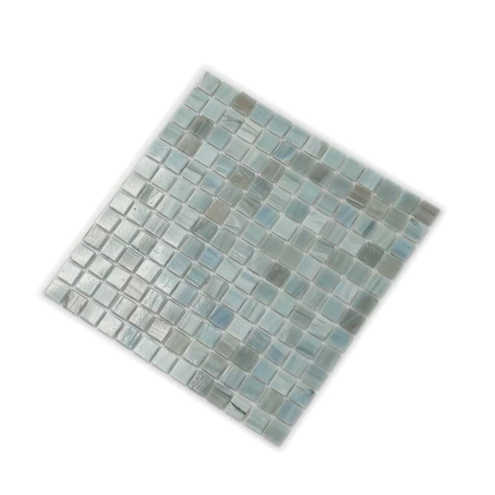 Pearl Blue 12x12 Glossy Uniform Square Glass Mosaic Tile (20 pack, 20 sq ft/case) - Sample