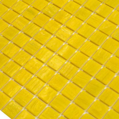 Canary Yellow 12x12 Glossy Uniform Square Glass Mosaic Tile (20 pack, 20 sq ft/case)