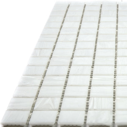 White Dove 12x12 Glossy Uniform Square Glass Mosaic Tile (20 pack, 20 sq ft/case) - Sample