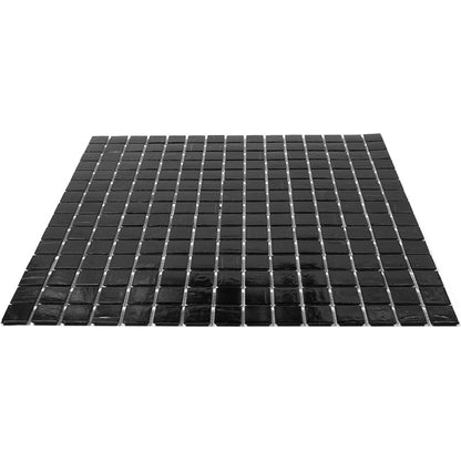 Black 12x12 Glossy Glass Uniform Square Mosaic Tile (20 pack, 20 sq ft/case) - Sample