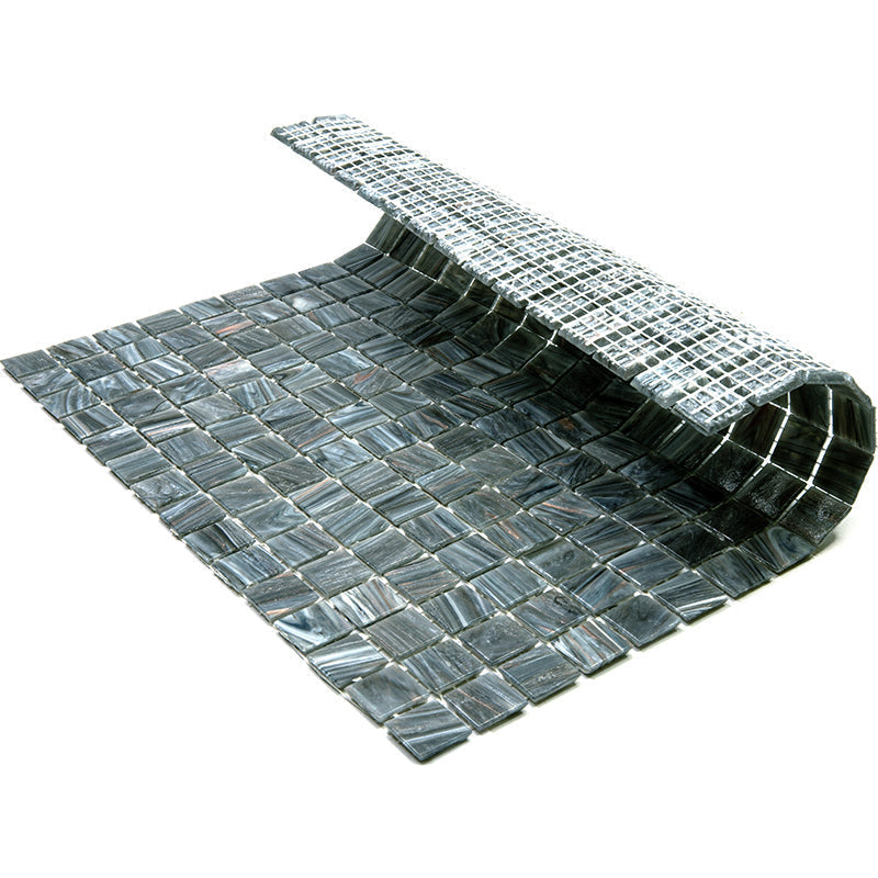 Cosmic Gray 12x12 Glossy Uniform Square Glass Mosaic Tile (20 pack, 20 sq ft/case) - Sample
