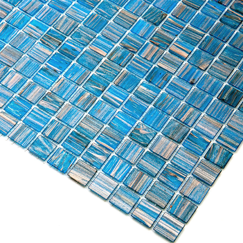 Blue Gold 12x12 Glossy Uniform Square Glass Mosaic Tile (20 pack, 20 sq ft/case)