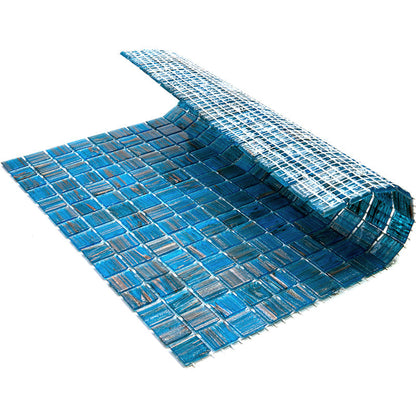 Blue Gold 12x12 Glossy Uniform Square Glass Mosaic Tile (20 pack, 20 sq ft/case) - Sample