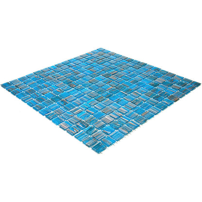 Blue Gold 12x12 Glossy Uniform Square Glass Mosaic Tile (20 pack, 20 sq ft/case) - Sample