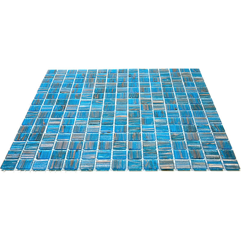 Blue Gold 12x12 Glossy Uniform Square Glass Mosaic Tile (20 pack, 20 sq ft/case)