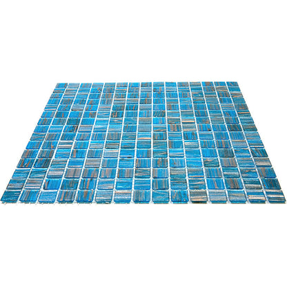 Blue Gold 12x12 Glossy Uniform Square Glass Mosaic Tile (20 pack, 20 sq ft/case)