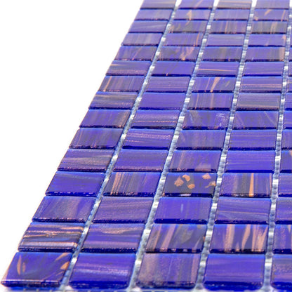 Royal Blue Gold 12x12 Glossy Uniform Square Glass Mosaic Tile (20 pack, 20 sq ft/case) - Sample