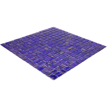 Royal Blue Gold 12x12 Glossy Uniform Square Glass Mosaic Tile (20 pack, 20 sq ft/case) - Sample