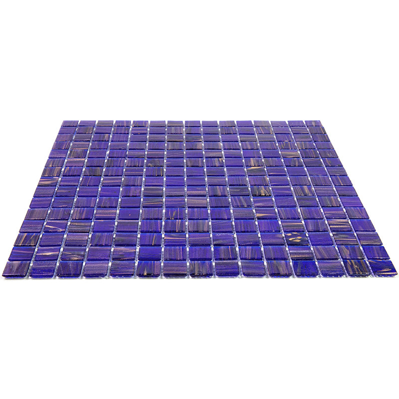Royal Blue Gold 12x12 Glossy Uniform Square Glass Mosaic Tile (20 pack, 20 sq ft/case) - Sample