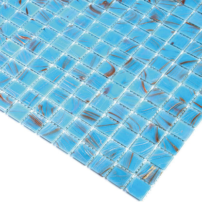 Maya Blue 12x12 Glossy Uniform Square Glass Mosaic Tile (20 pack, 20 sq ft/case)