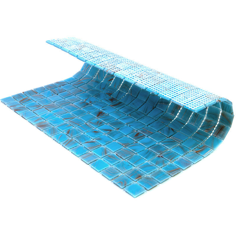 Maya Blue 12x12 Glossy Uniform Square Glass Mosaic Tile (20 pack, 20 sq ft/case)