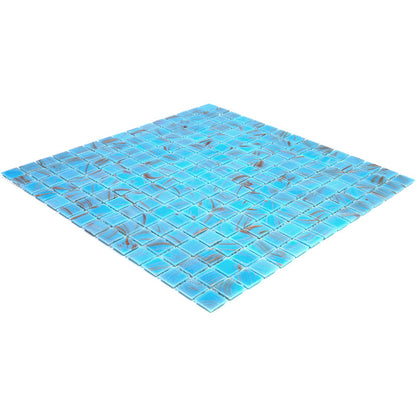 Maya Blue 12x12 Glossy Uniform Square Glass Mosaic Tile (20 pack, 20 sq ft/case)