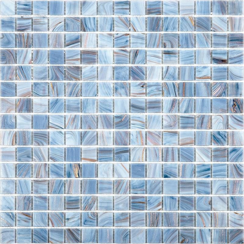 Manatee Blue 12x12 Glossy Uniform Square Glass Mosaic Tile (20 pack, 20 sq ft/case) - Sample
