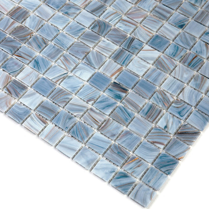 Manatee Blue 12x12 Glossy Uniform Square Glass Mosaic Tile (20 pack, 20 sq ft/case) - Sample
