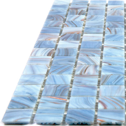 Manatee Blue 12x12 Glossy Uniform Square Glass Mosaic Tile (20 pack, 20 sq ft/case) - Sample