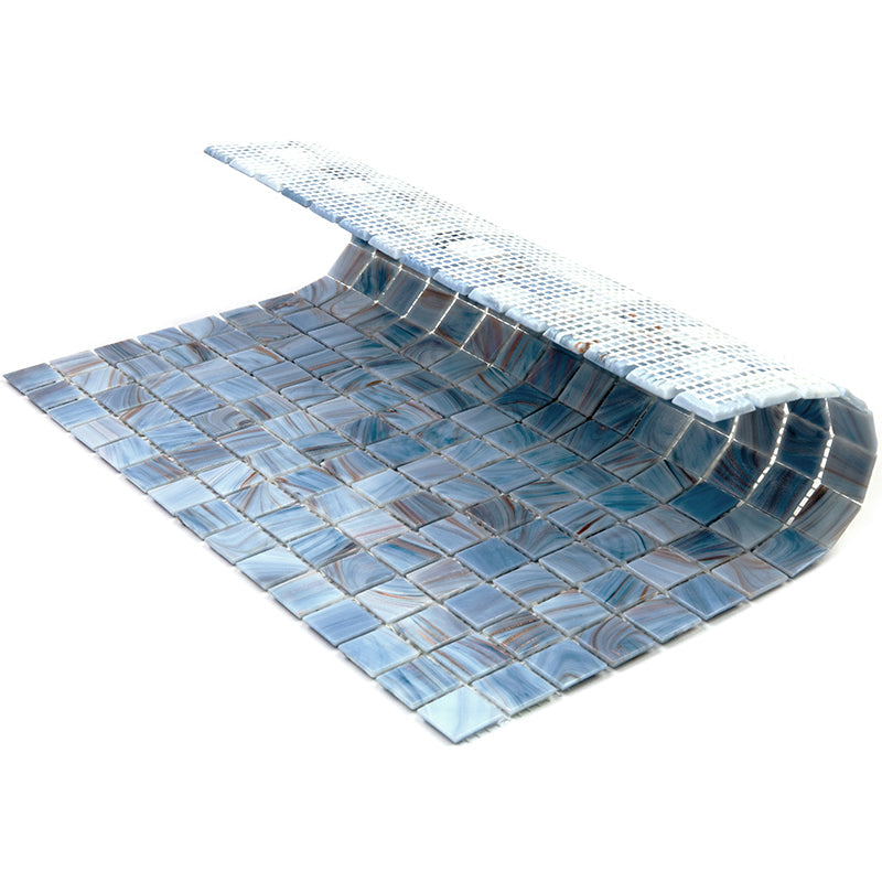 Manatee Blue 12x12 Glossy Uniform Square Glass Mosaic Tile (20 pack, 20 sq ft/case) - Sample